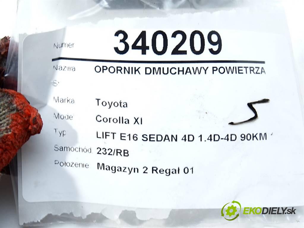 Toyota Corolla XI  2018  LIFT E16 SEDAN 4D 1.4D-4D 90KM 13-19 1400 Odpor, rezistor kúrenia vzduchu  (Odpory (rezistory) kúrenia)