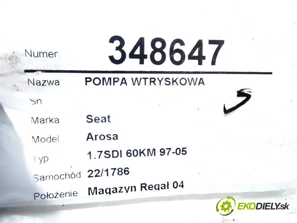 Seat Arosa  1998 44 kW 1.7SDI 60KM 97-05 1700 Pumpa vstrekovacia 0460404967 (Vstrekovacie čerpadlá)