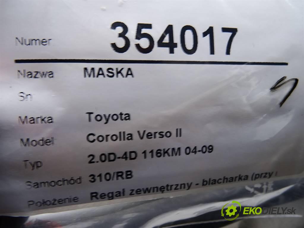 Toyota Corolla Verso II  2005 85 kW 2.0D-4D 116KM 04-09 2000 Kapota  (Kapoty)