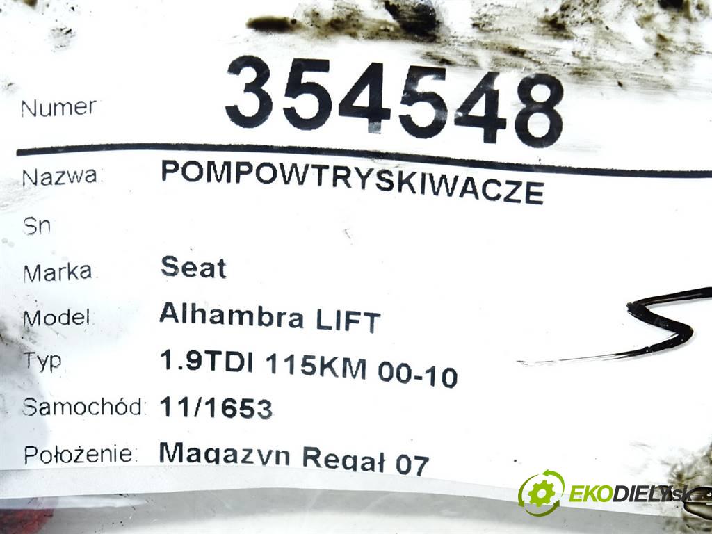 Seat Alhambra LIFT  2001 85 kW 1.9TDI 115KM 00-10 1900 vstrekovače 038130073R 0414720018 (Vstrekovače)