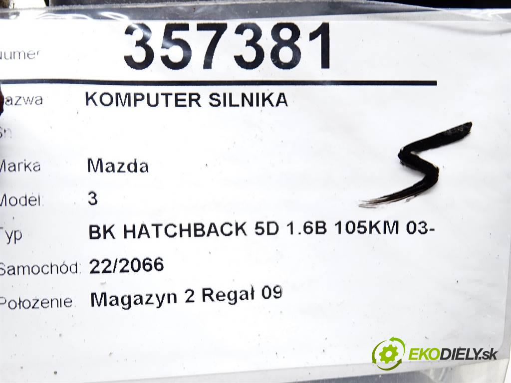 Mazda 3  2003 77 kW BK HATCHBACK 5D 1.6B 105KM 03-09 1600 riadiaca jednotka Motor 100140-7041 (Riadiace jednotky)