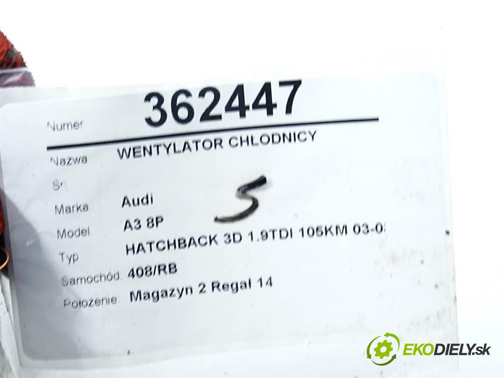 Audi A3 8P  2003 77KW HATCHBACK 3D 1.9TDI 105KM 03-08 1900 Ventilátor chladiča 1K0959455FJ (Ventilátory)
