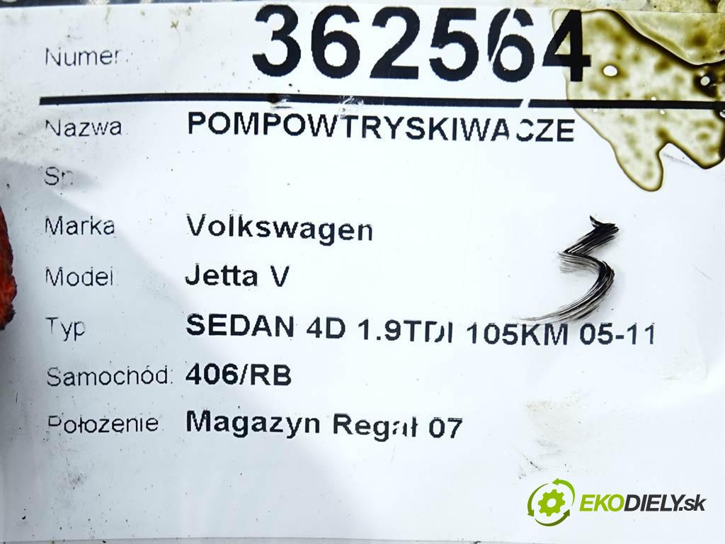 Volkswagen Jetta V  2009 77KW SEDAN 4D 1.9TDI 105KM 05-11 1900 vstrekovače 038130079GX 0986441509 (Vstrekovače)