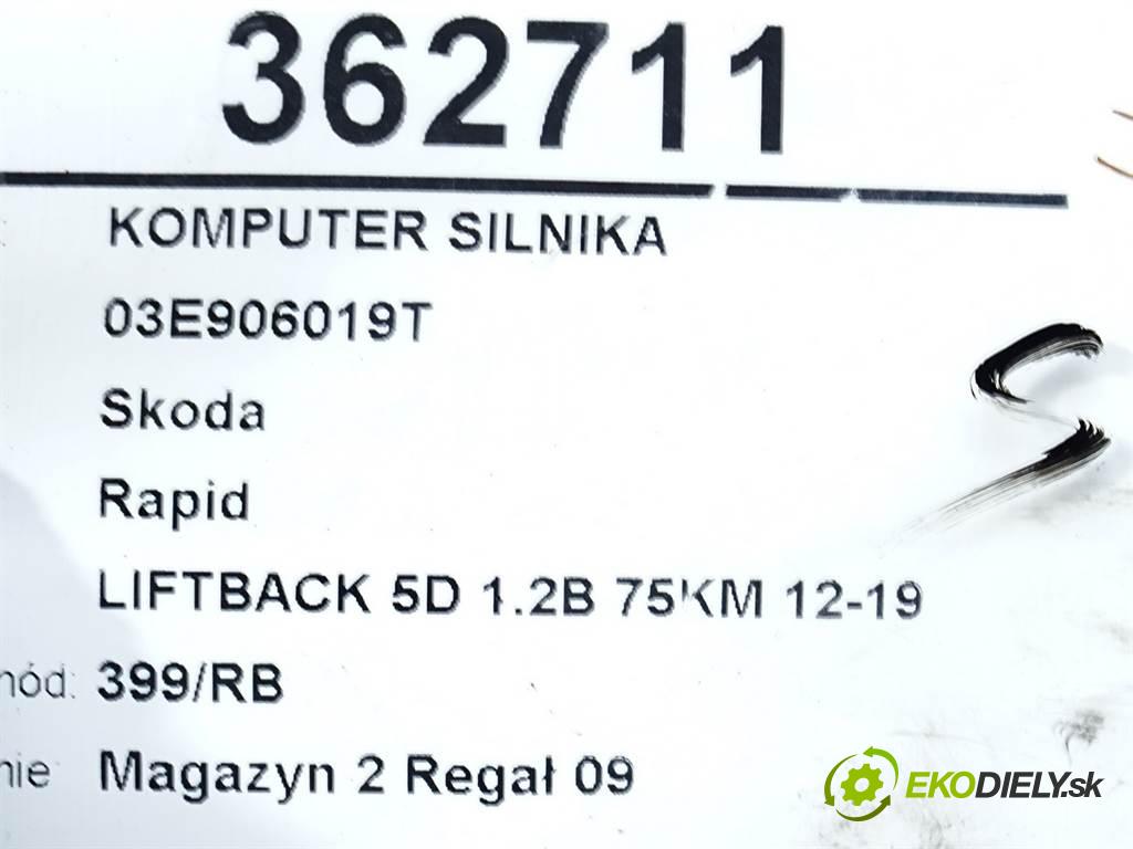 Skoda Rapid  2014 55 kW LIFTBACK 5D 1.2B 75KM 12-19 1200 riadiaca jednotka Motor 03E906019T (Riadiace jednotky)