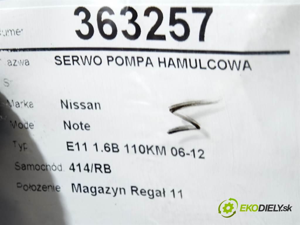 Nissan Note  2008 81 kW E11 1.6B 110KM 06-12 1600 Posilovač Pumpa brzdová 46007AX721 (Posilňovače bŕzd)