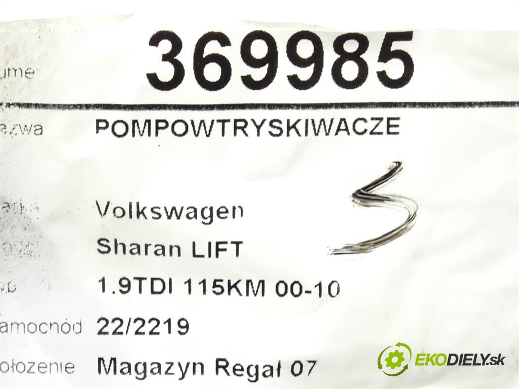 Volkswagen Sharan LIFT  2000 85KW 1.9TDI 115KM 00-10 1900 vstrekovače 0414720029 (Vstrekovače)