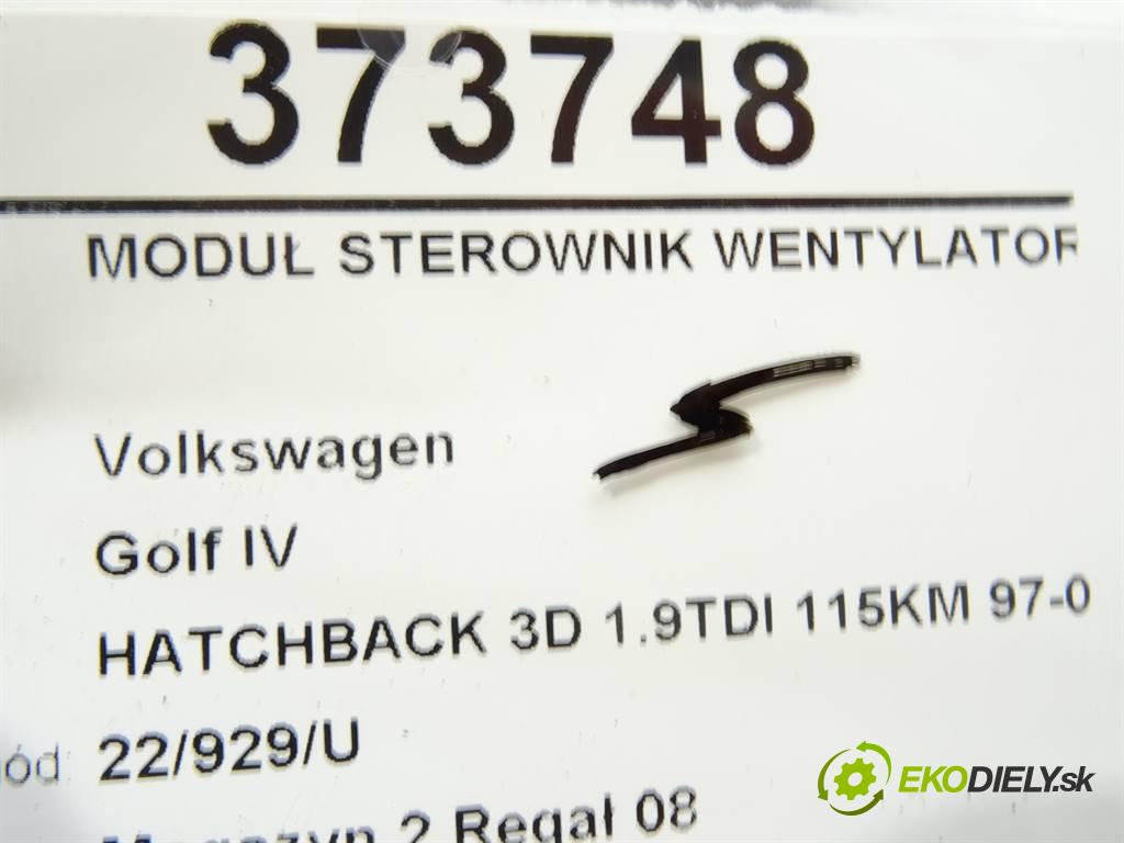 Volkswagen Golf IV  2000 85 kW HATCHBACK 3D 1.9TDI 115KM 97-03 1900 Modul Riadiaca jednotka ventilátora 1J0919506K (Ostatné)