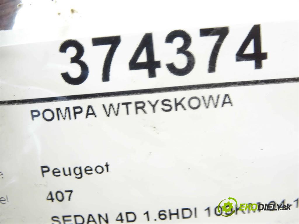 Peugeot 407  2005 80 kW SEDAN 4D 1.6HDI 109KM 04-11 1600 Pumpa vstrekovacia 9HZ  (Vstrekovacie čerpadlá)
