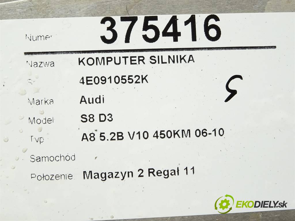 Audi S8 D3    A8 5.2B V10 450KM 06-10  riadiaca jednotka Motor 4E0910552K (Riadiace jednotky)