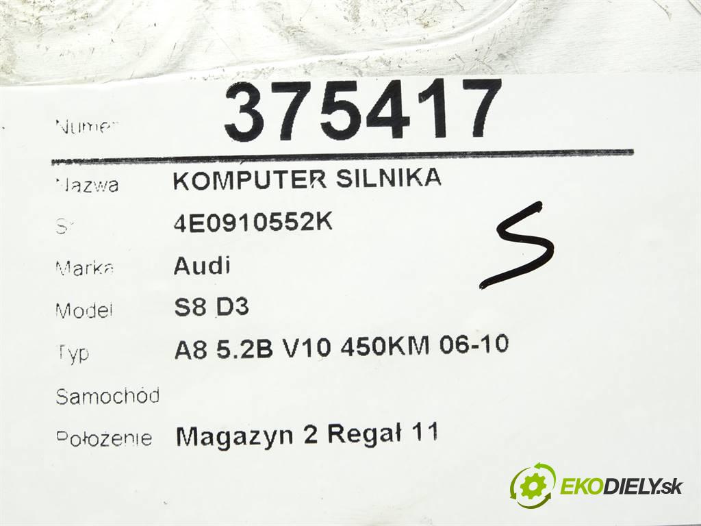 Audi S8 D3    A8 5.2B V10 450KM 06-10  riadiaca jednotka Motor 4E0910552K (Riadiace jednotky)