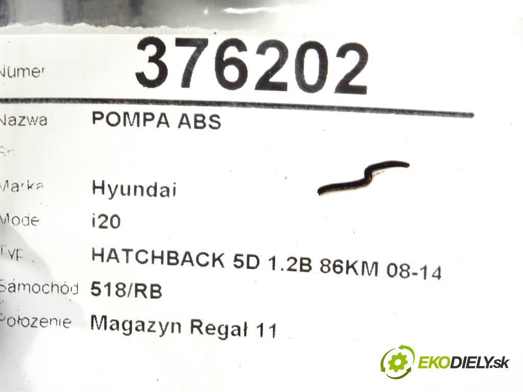 Hyundai i20  2010 57,2 HATCHBACK 5D 1.2B 86KM 08-14 1200 Pumpa ABS 0265800795 (Pumpy ABS)