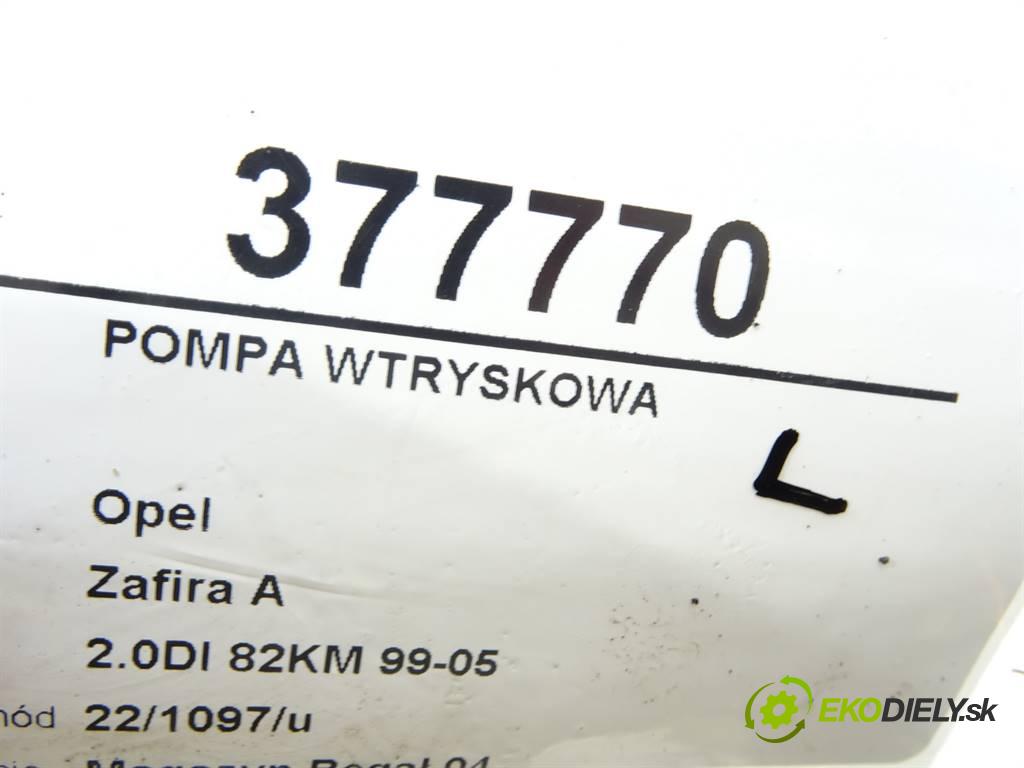 Opel Zafira A  1999 60 kW 2.0DI 82KM 99-05 2000 Pumpa vstrekovacia 09158202 (Vstrekovacie čerpadlá)