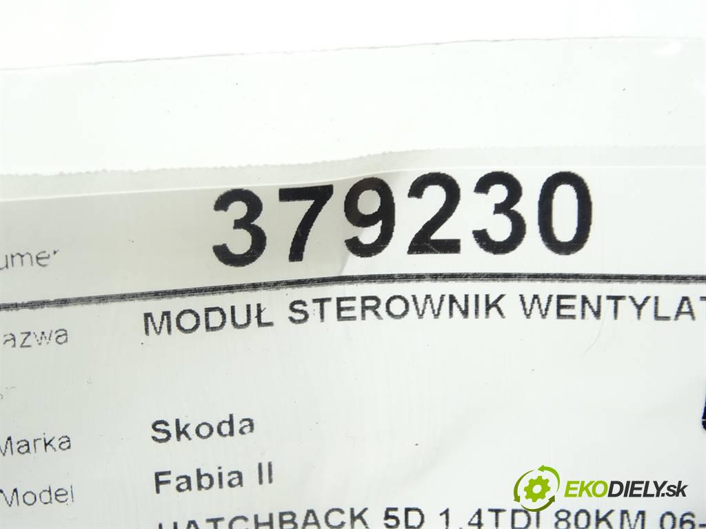 Skoda Fabia II    HATCHBACK 5D 1.4TDI 80KM 06-14  Modul Riadiaca jednotka ventilátora 1J0919506M (Ostatné)