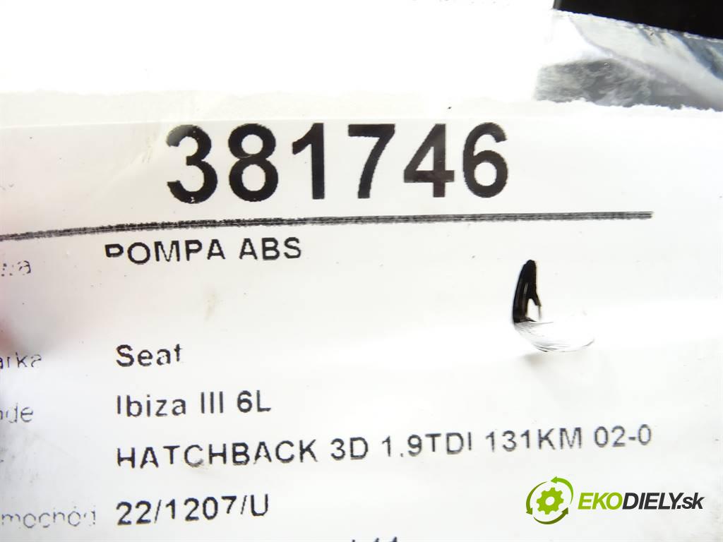 Seat Ibiza III 6L  2003 96KW HATCHBACK 3D 1.9TDI 131KM 02-08 1900 Pumpa ABS 6Q0907379H (Pumpy ABS)