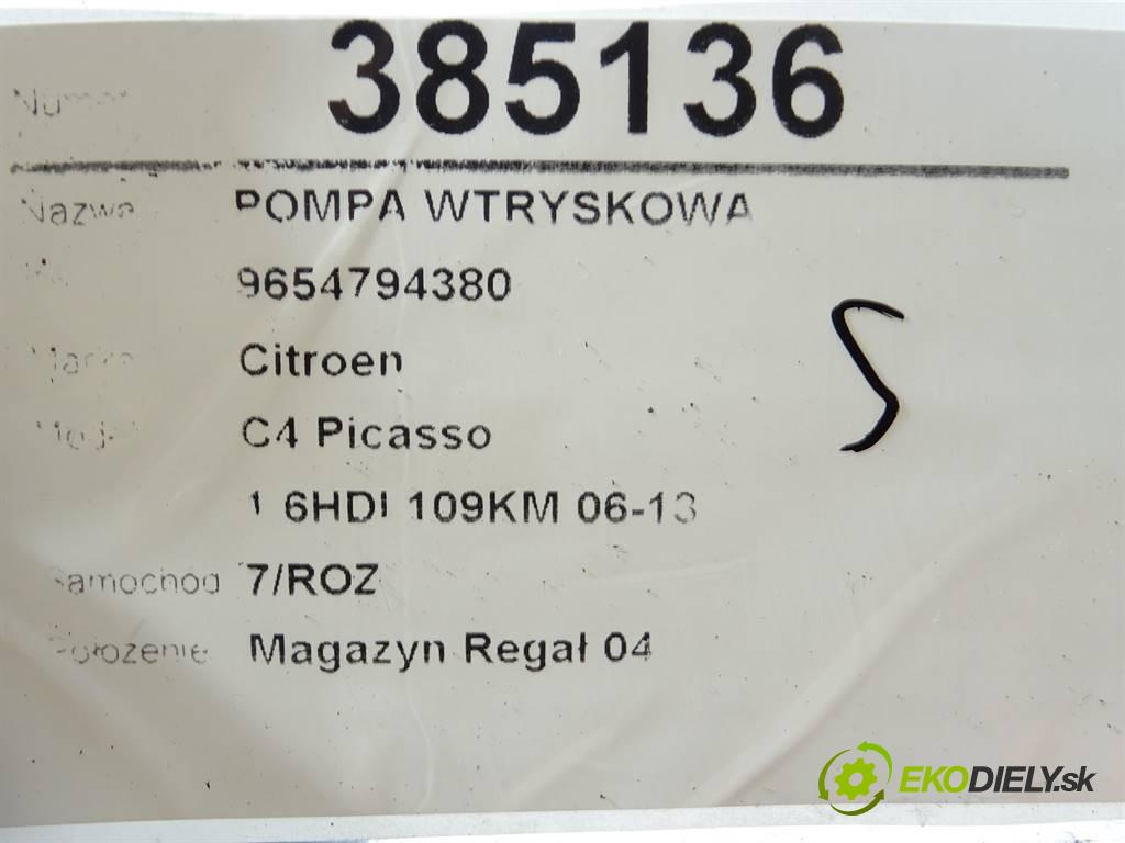 Citroen C4 Picasso  2006 80 kW 1.6HDI 109KM 06-13 1600 Pumpa vstrekovacia 9654794380 (Vstrekovacie čerpadlá)