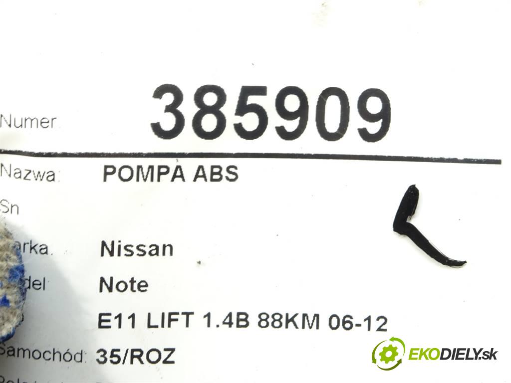 Nissan Note  2012 65 kW E11 LIFT 1.4B 88KM 06-12 1400 Pumpa ABS 0265235043 (Pumpy ABS)
