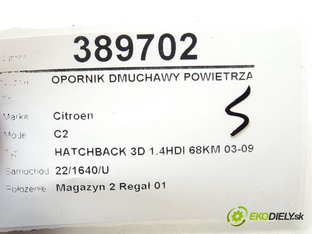 Citroen C2  2004 50 kW HATCHBACK 3D 1.4HDI 68KM 03-09 1400 Odpor, rezistor kúrenia vzduchu  (Odpory (rezistory) kúrenia)