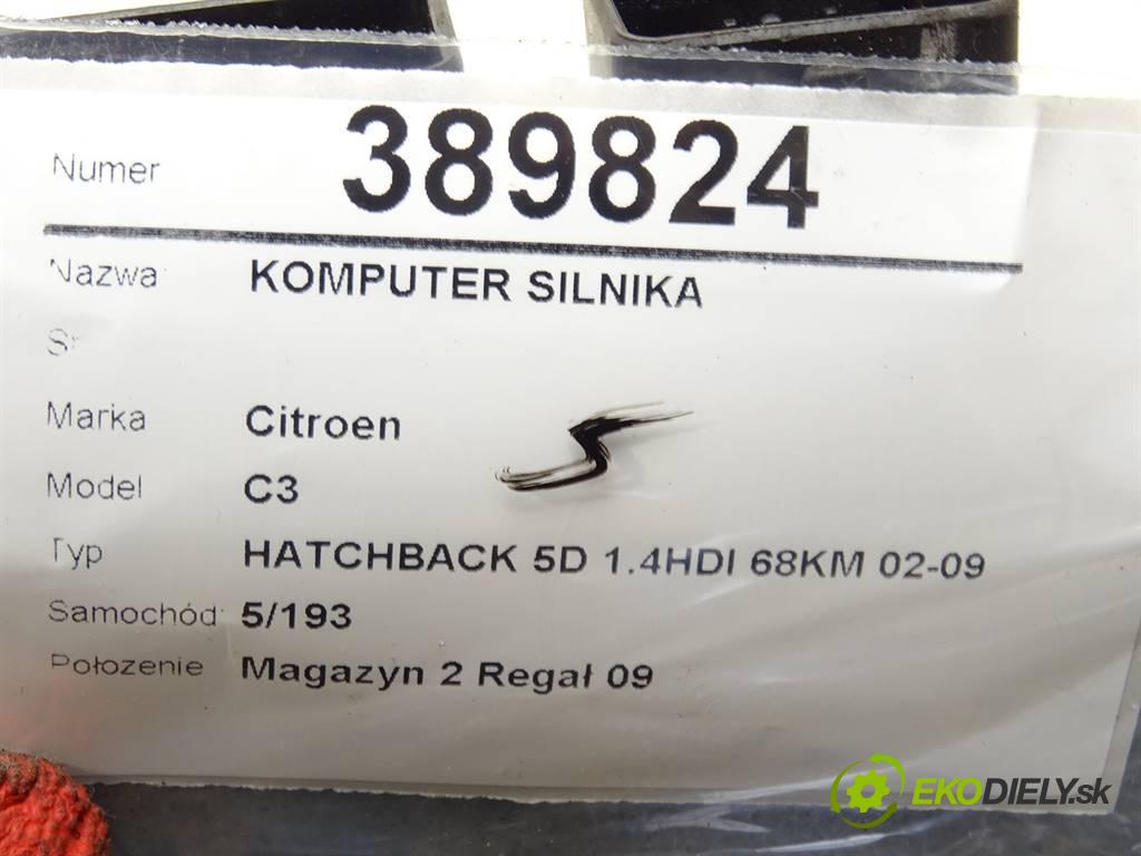 Citroen C3  2003 50 kW HATCHBACK 5D 1.4HDI 68KM 02-09 1400 riadiaca jednotka Motor 9648971880 (Riadiace jednotky)