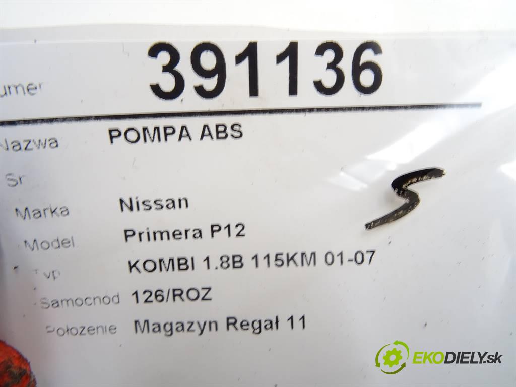 Nissan Primera P12  2004 85 kW KOMBI 1.8B 115KM 01-07 1800 Pumpa ABS 0265800334 (Pumpy ABS)