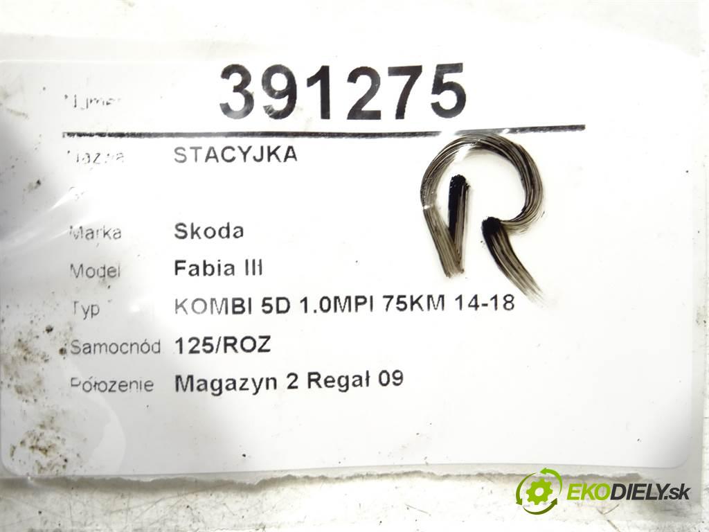 Skoda Fabia III  2017 55 kW KOMBI 5D 1.0MPI 75KM 14-18 1000 spinačka 1K0905851 (Spínacie skrinky a kľúče)