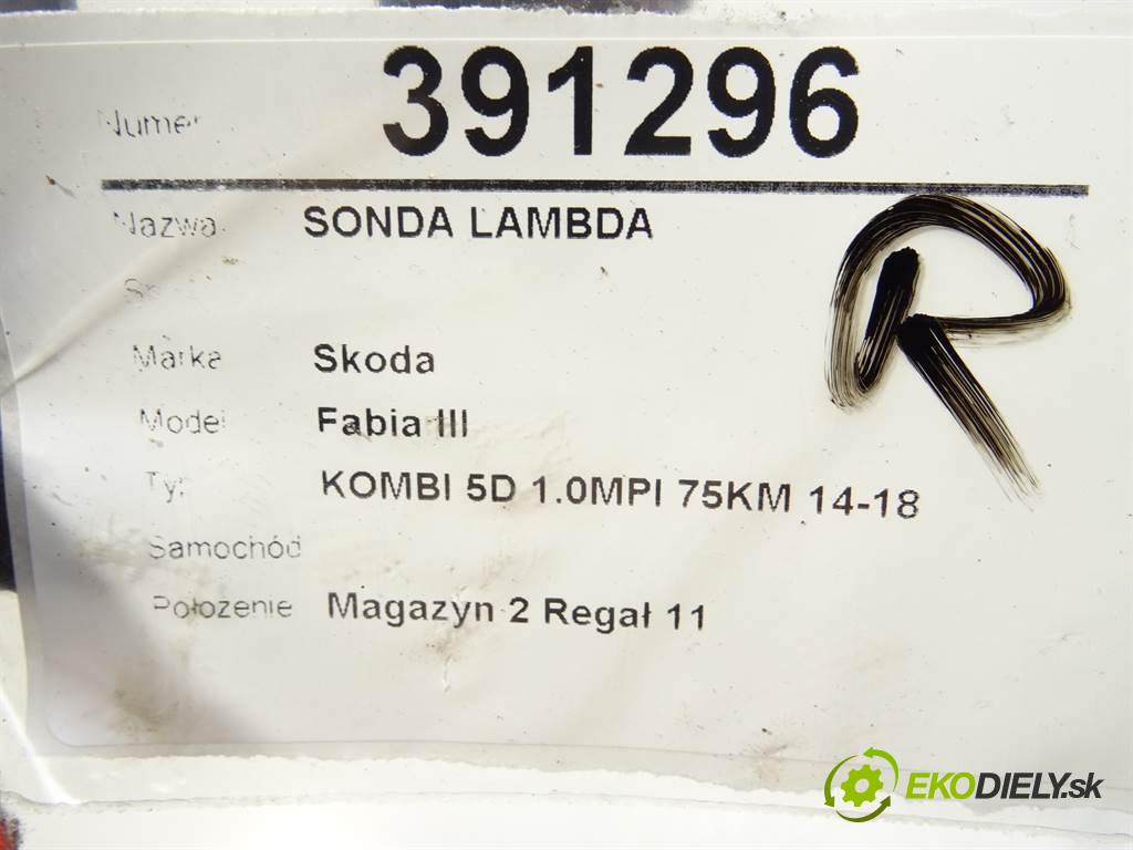 Skoda Fabia III    KOMBI 5D 1.0MPI 75KM 14-18  sonda lambda  (Lambda sondy)