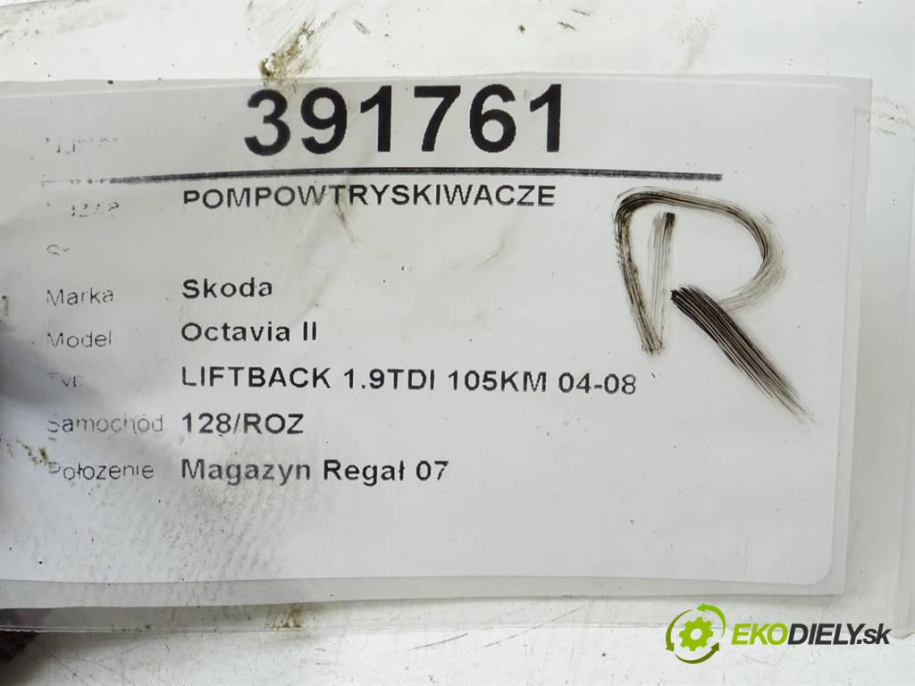 Skoda Octavia II  2006 77 kW LIFTBACK 1.9TDI 105KM 04-08 1900 vstrekovače 0414720215 038130073AG (Vstrekovače)