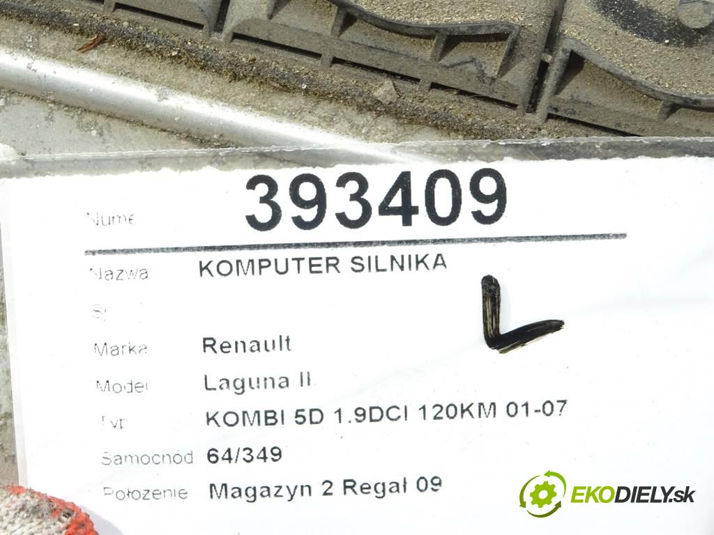 Renault Laguna II  2001 88 kW KOMBI 5D 1.9DCI 120KM 01-07 1900 riadiaca jednotka Motor 0281010482 (Riadiace jednotky)