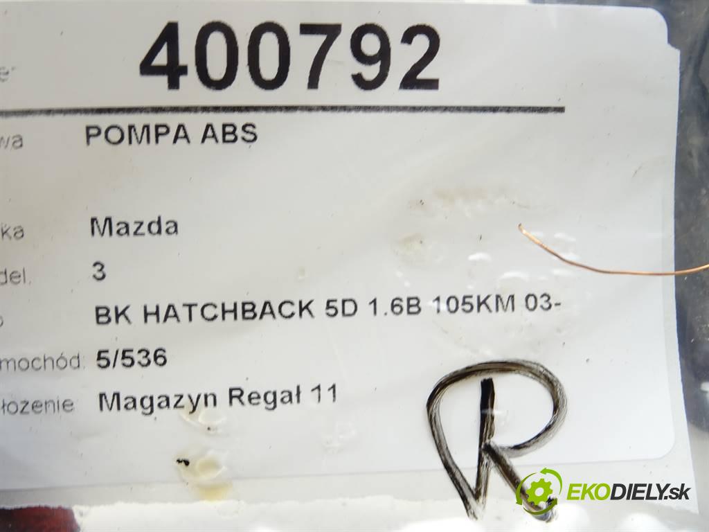 Mazda 3  2004 77 kW BK HATCHBACK 5D 1.6B 105KM 03-09 1600 Pumpa ABS 10.0960-0111.3 (Pumpy ABS)
