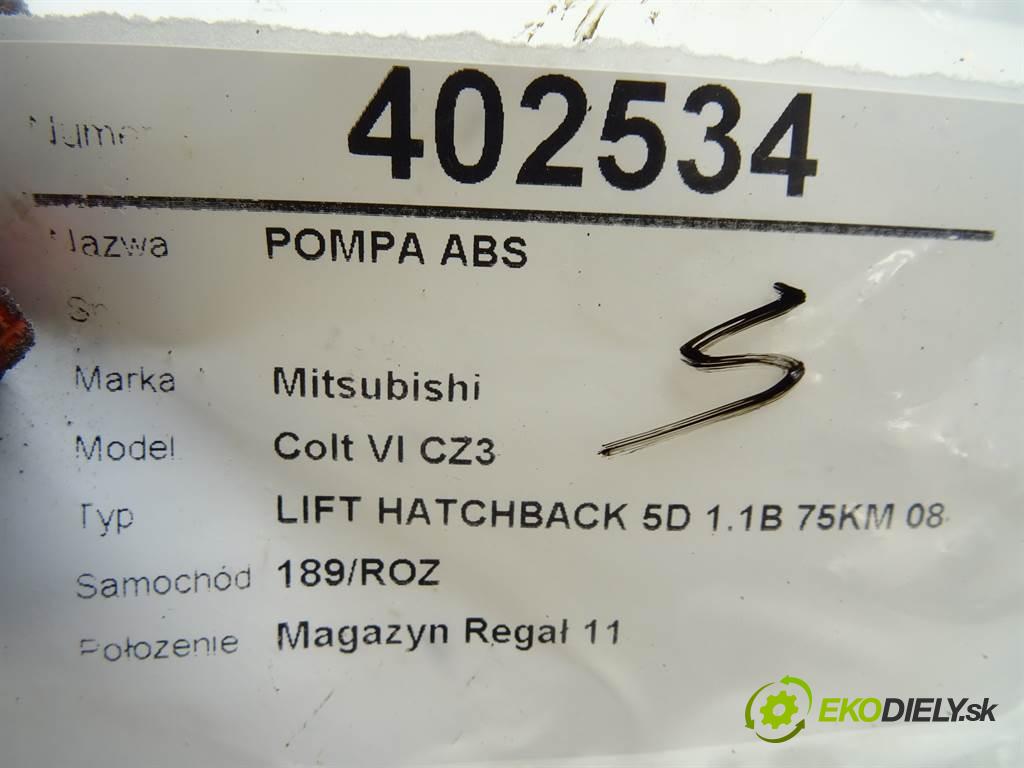 Mitsubishi Colt VI CZ3  2009 55 kW LIFT HATCHBACK 5D 1.1B 75KM 08-12 1100 Pumpa ABS 0265800844 (Pumpy ABS)