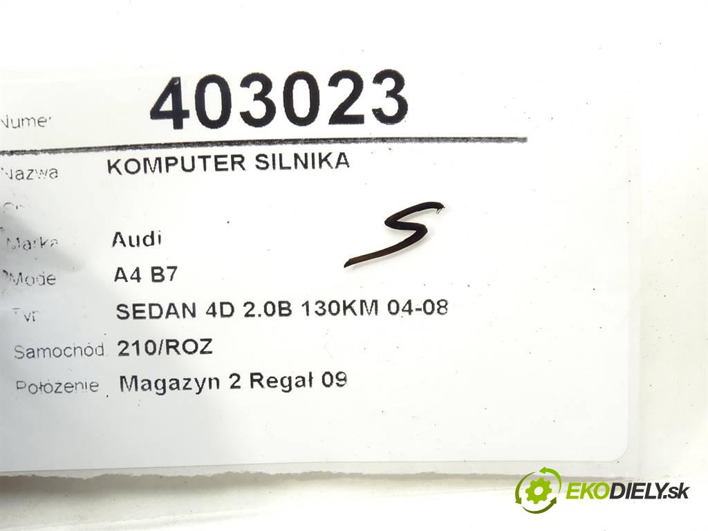 Audi A4 B7  2005 131KM SEDAN 4D 2.0B 130KM 04-08 2000 riadiaca jednotka Motor 8E0909557S (Riadiace jednotky)