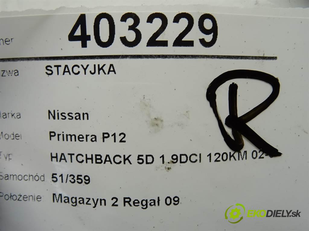 NISSAN PRIMERA Hatchback (P12) 2002 - 2022    1.9 dCi 88 kW [120 KM] olej napędowy 2003 - 2007  spinačka  (Spínacie skrinky a kľúče)