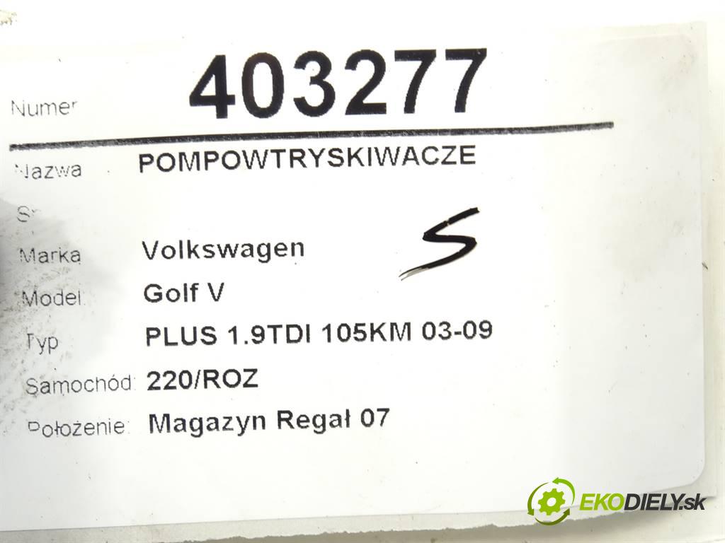 Volkswagen Golf V  2005 77 kW PLUS 1.9TDI 105KM 03-09 1900 vstrekovače 038130073AG (Vstrekovače)