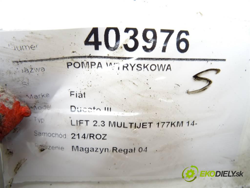 FIAT DUCATO Platforma / podwozie (250_) 2006 - 2022    180 Multijet 2,3 D 130 kW [177 KM] olej napędowy 2  Pumpa vstrekovacia 0445010465 5801940312 (Vstrekovacie čerpadlá)