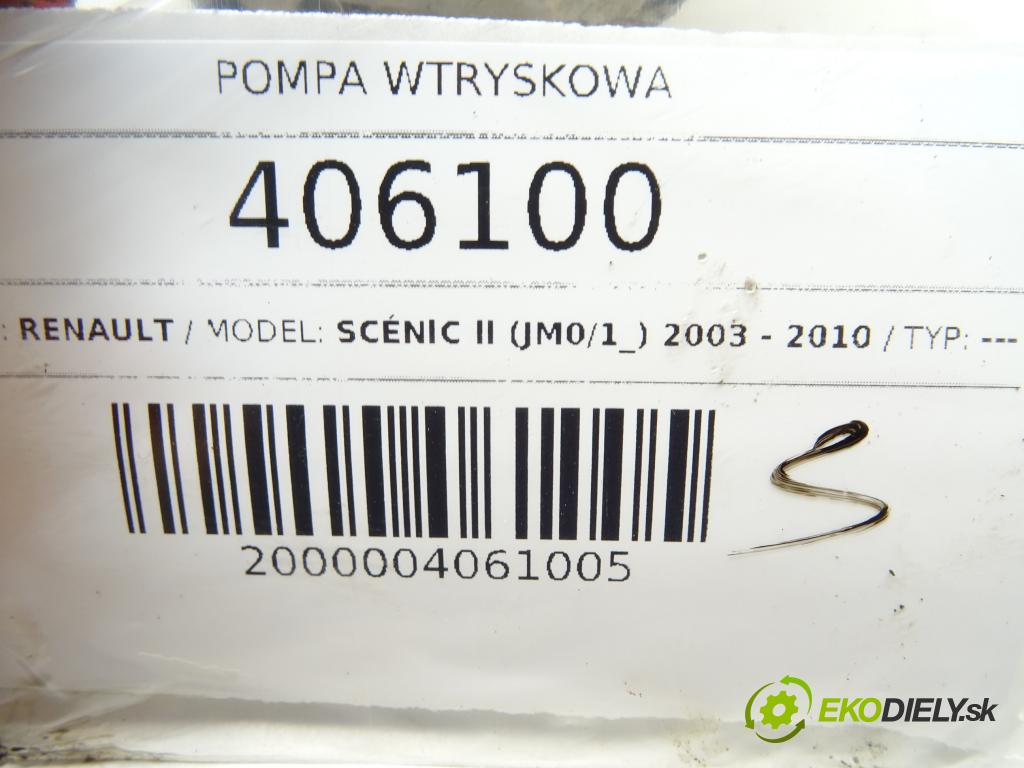 RENAULT SCÉNIC II (JM0/1_) 2003 - 2010    1.9 dCi (JM0G, JM12, JM1G, JM2C) 88 kW [120 KM] ol  Pumpa vstrekovacia 8200108225 (Vstrekovacie čerpadlá)