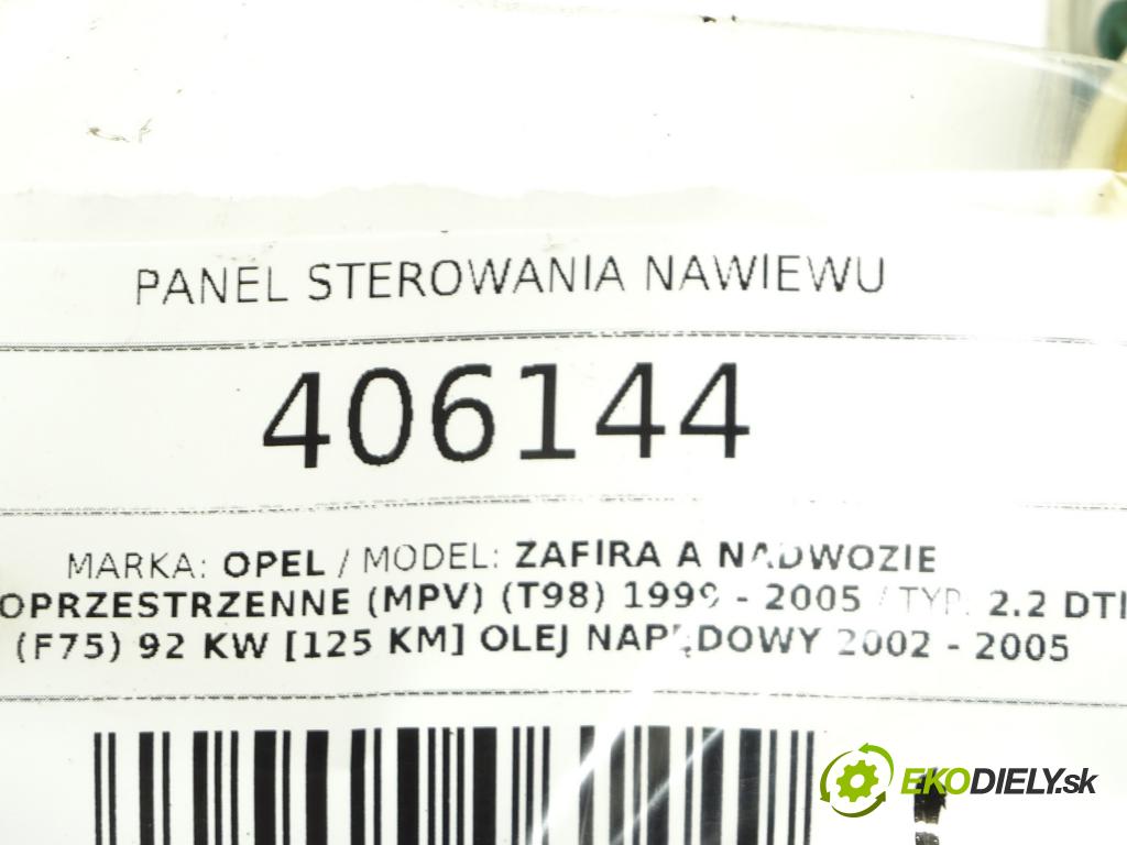 OPEL ZAFIRA A nadwozie wielkoprzestrzenne (MPV) (T98) 1999 - 2005    2.2 DTI 16V (F75) 92 kW [125 KM] olej napędowy 200  Panel ovládaní topení B5690 (Ovládaní topení a přepínače)