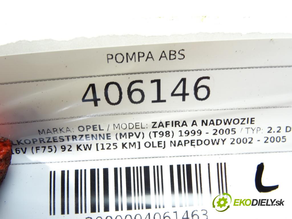 OPEL ZAFIRA A nadwozie wielkoprzestrzenne (MPV) (T98) 1999 - 2005    2.2 DTI 16V (F75) 92 kW [125 KM] olej napędowy 200  Pumpa ABS  (Pumpy ABS)