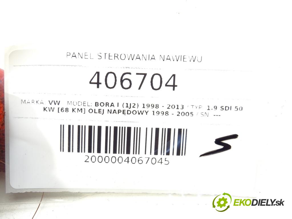 VW BORA I (1J2) 1998 - 2013    1.9 SDI 50 kW [68 KM] olej napędowy 1998 - 2005  Panel ovládaní topení  (Ovládaní topení a přepínače)