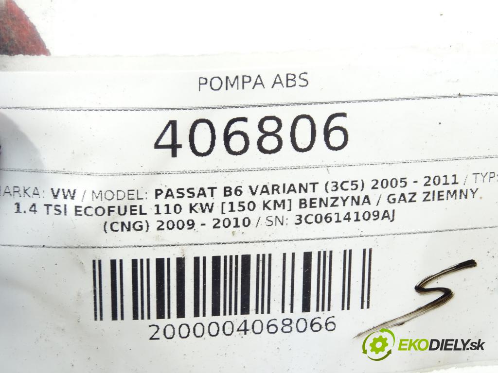 VW PASSAT B6 Variant (3C5) 2005 - 2011    1.4 TSI EcoFuel 110 kW [150 KM] Benzyna / gaz ziem  Pumpa ABS 3C0614109AJ (Pumpy ABS)