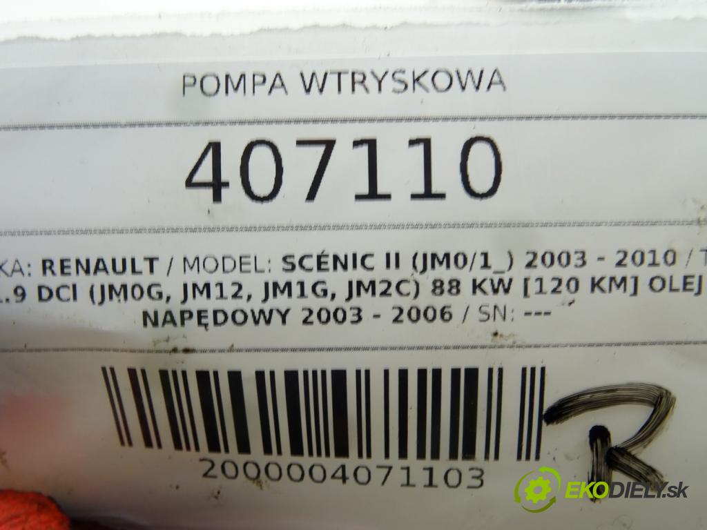 RENAULT SCÉNIC II (JM0/1_) 2003 - 2010    1.9 dCi (JM0G, JM12, JM1G, JM2C) 88 kW [120 KM] ol  Pumpa vstrekovacia 8200108225 (Vstrekovacie čerpadlá)