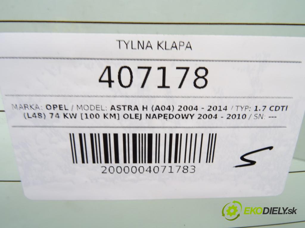OPEL ASTRA H (A04) 2004 - 2014    1.7 CDTI (L48) 74 kW [100 KM] olej napędowy 2004 -  zadná kapota  (Zadné kapoty)