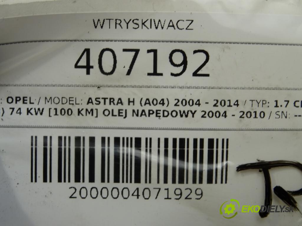 OPEL ASTRA H (A04) 2004 - 2014    1.7 CDTI (L48) 74 kW [100 KM] olej napędowy 2004 -  vstrekovač 0445110175 (Vstrekovače)