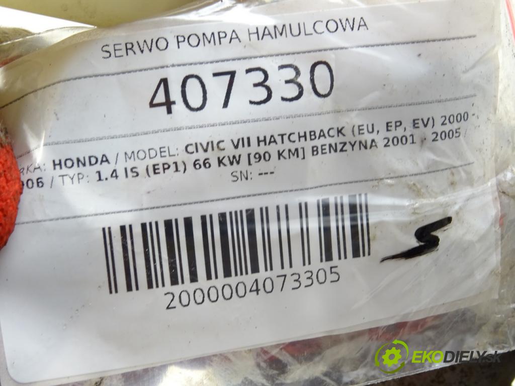 HONDA CIVIC VII Hatchback (EU, EP, EV) 2000 - 2006    1.4 iS (EP1) 66 kW [90 KM] benzyna 2001 - 2005  Posilovač Pumpa brzdová NM260V-18 (Posilňovače bŕzd)