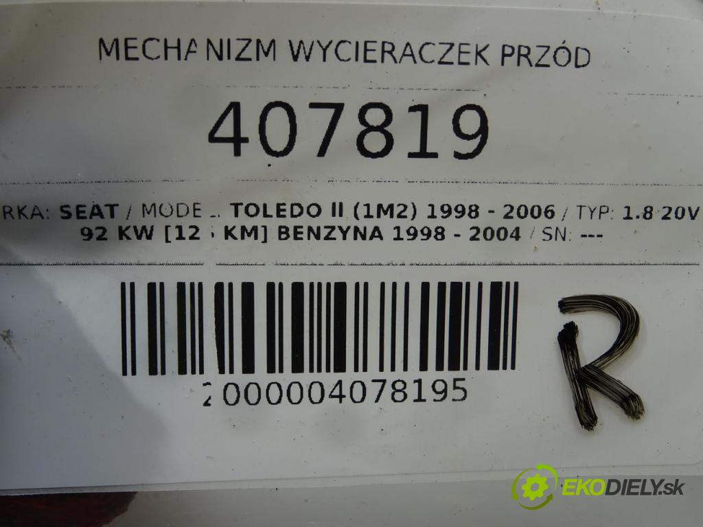 SEAT TOLEDO II (1M2) 1998 - 2006    1.8 20V 92 kW [125 KM] benzyna 1998 - 2004  mechanismus stěračů přední část 1J1955023A (Motorky stěračů)