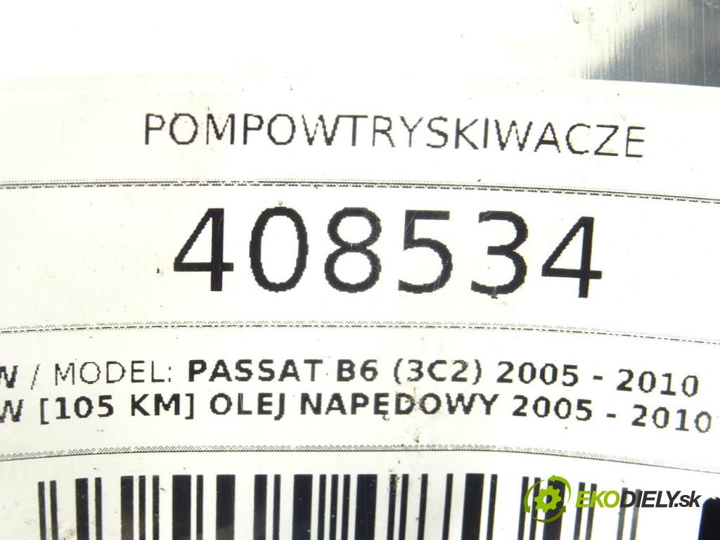 VW PASSAT B6 (3C2) 2005 - 2010    1.9 TDI 77 kW [105 KM] olej napędowy 2005 - 2010  vstrekovače 0414720215 (Vstrekovače)