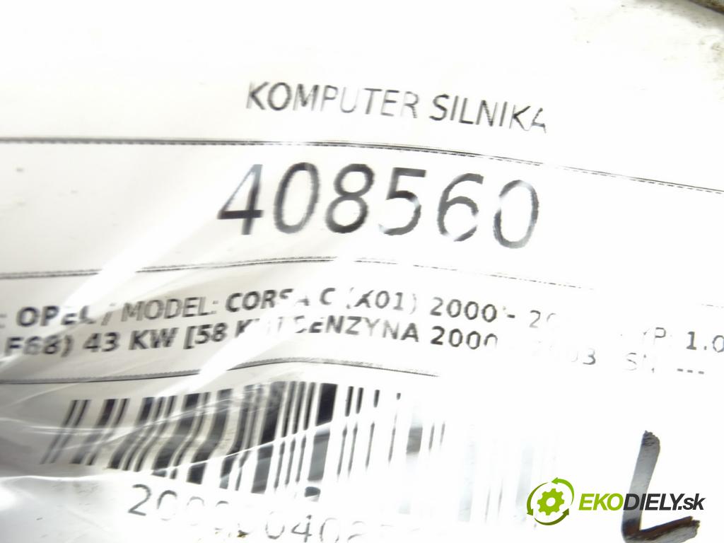 OPEL CORSA C (X01) 2000 - 2009    1.0 (F08, F68) 43 kW [58 KM] benzyna 2000 - 2003  riadiaca jednotka Motor 24443795 (Riadiace jednotky)