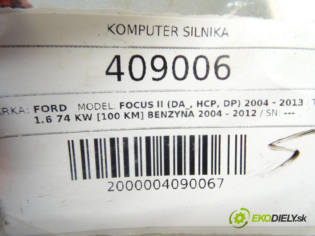 FORD FOCUS II (DA_, HCP, DP) 2004 - 2013    1.6 74 kW [100 KM] benzyna 2004 - 2012  riadiaca jednotka Motor 7M51-12A650-AEA (Riadiace jednotky)