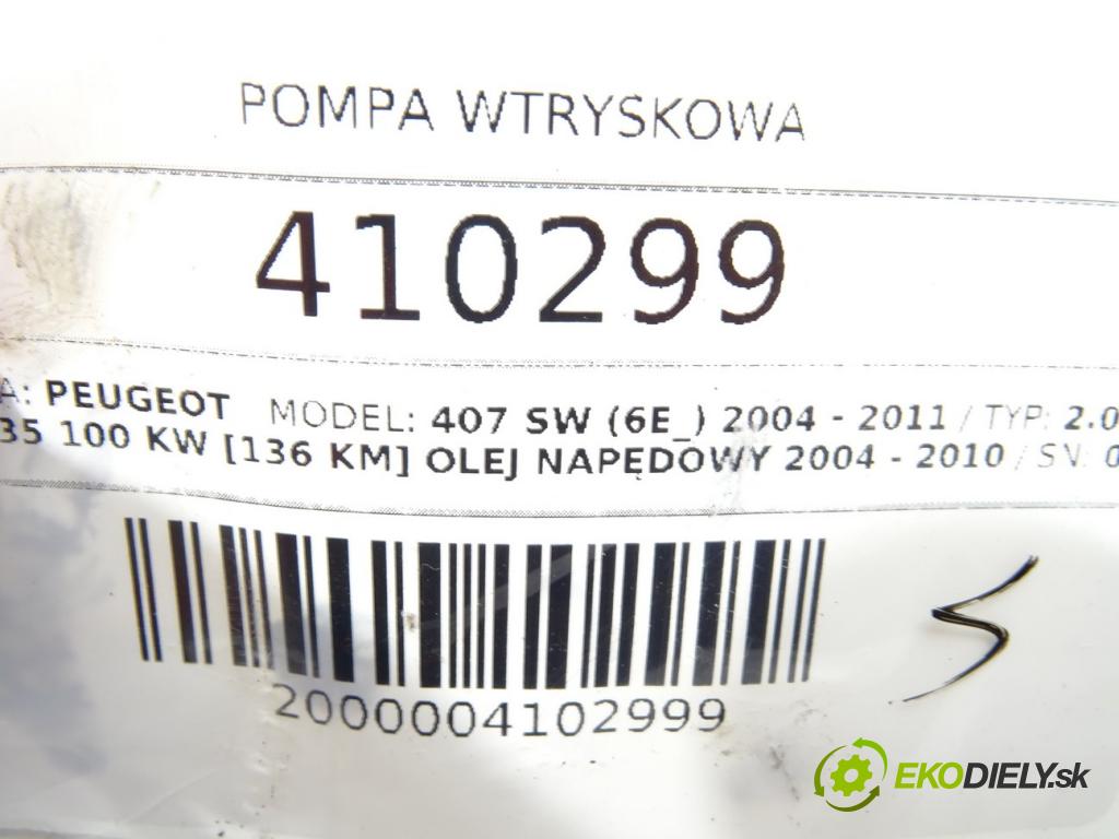 PEUGEOT 407 SW (6E_) 2004 - 2011    2.0 HDi 135 100 kW [136 KM] olej napędowy 2004 - 2  Pumpa vstrekovacia A2C20000598 (Vstrekovacie čerpadlá)