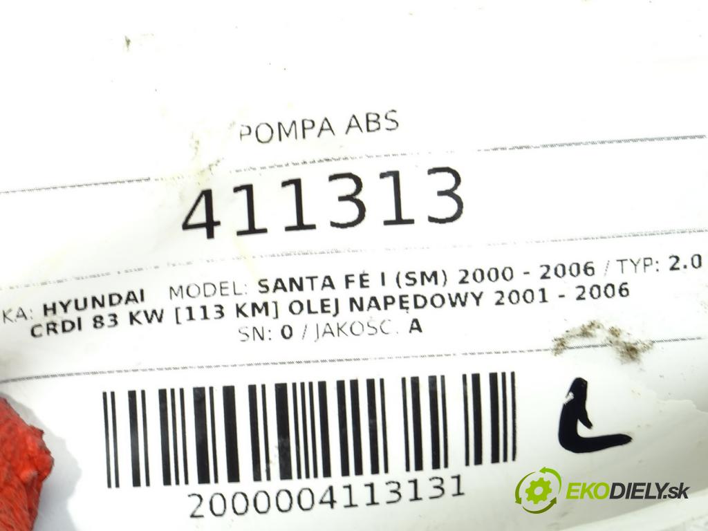 HYUNDAI SANTA FÉ I (SM) 2000 - 2006    2.0 CRDi 83 kW [113 KM] olej napędowy 2001 - 2006  Pumpa ABS 95660-26300 (Pumpy ABS)
