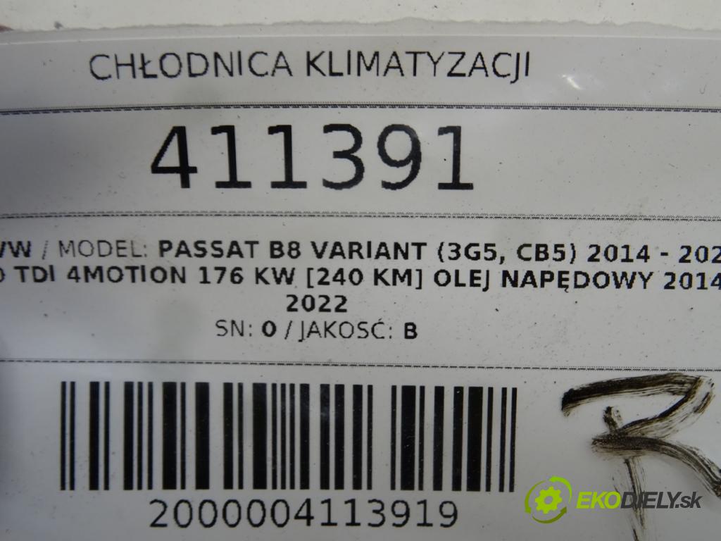 VW PASSAT B8 Variant (3G5, CB5) 2014 - 2022    2.0 TDI 4motion 176 kW [240 KM] olej napędowy 2014  Chladič klimatizácie  (Chladiče klimatizácie)