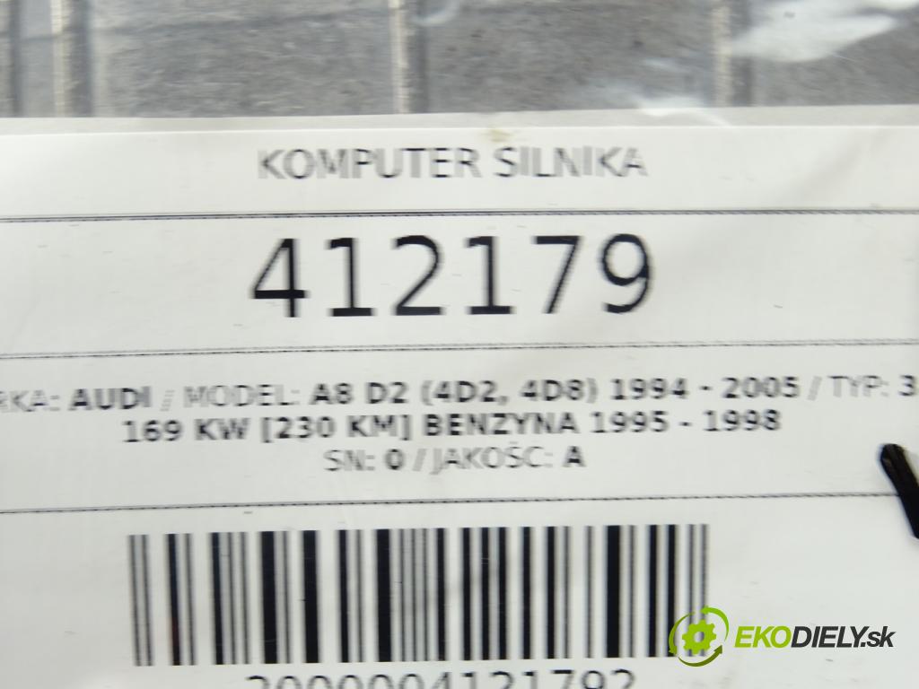 AUDI A8 D2 (4D2, 4D8) 1994 - 2005    3.7 169 kW [230 KM] benzyna 1995 - 1998  riadiaca jednotka Motor 4D0907557Q (Riadiace jednotky)